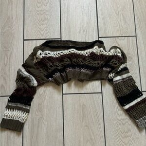 croquet long sleeve cropped sweater